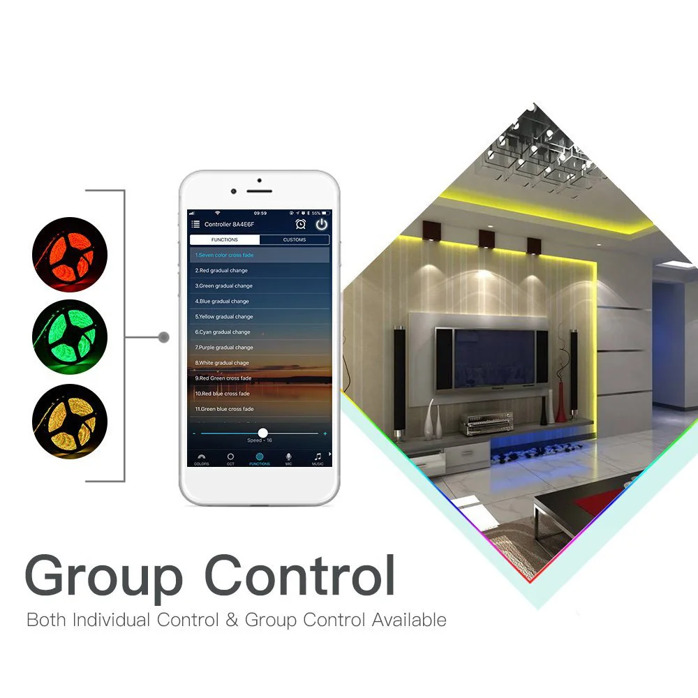 RGB Bluetooth пульт управления с пультом дистанционного светодиодные полосы света