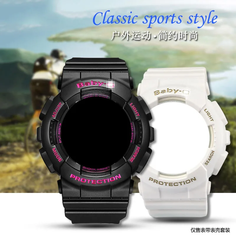New waterproof Rubber watchband + watchcase for Casio BABY-G series BA-110/BA-111/BA-112/BA-120 women lady watch with tools | Наручные