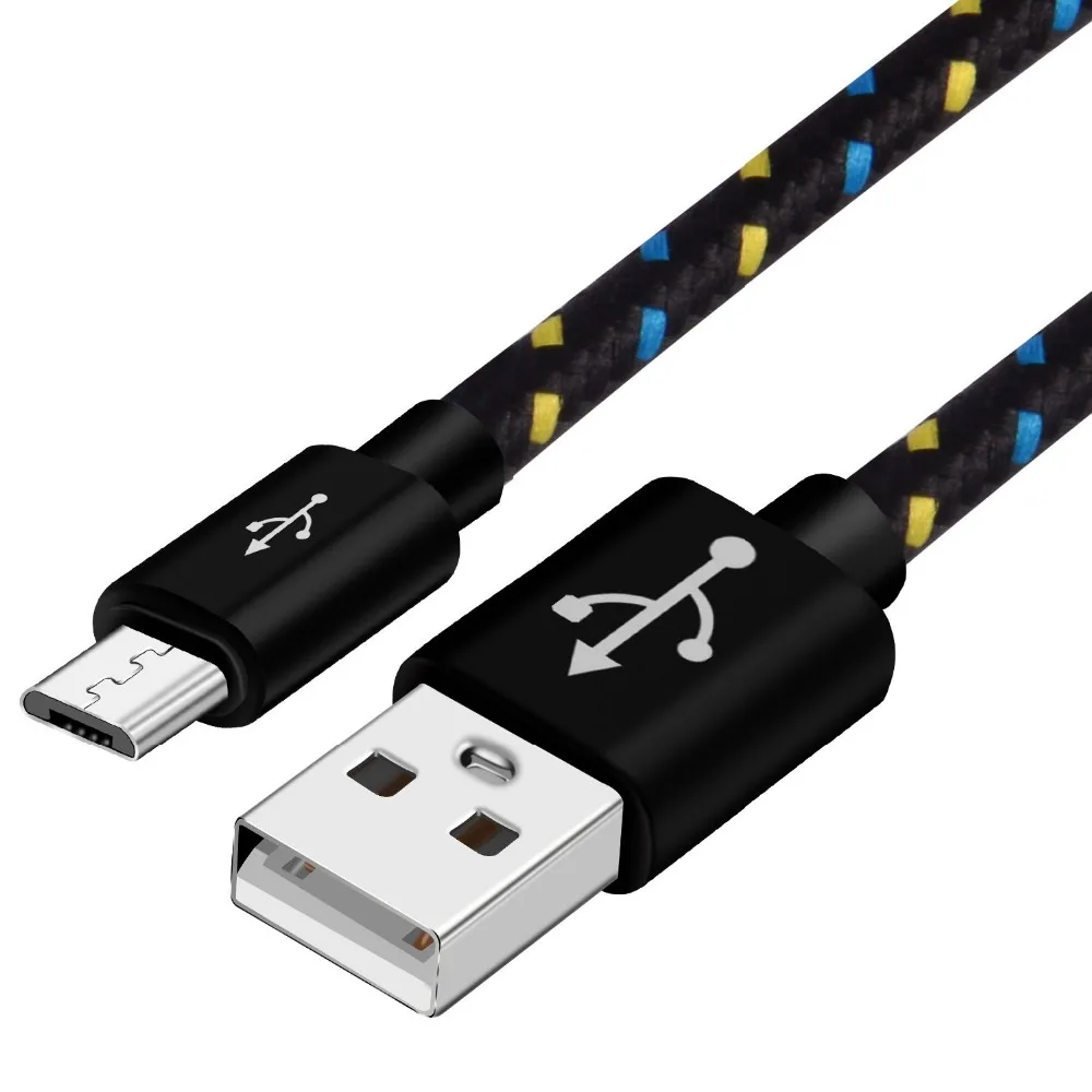Микро USB кабель 1 м 2 3 нейлон Быстрая зарядка и синхронизация данных зарядное