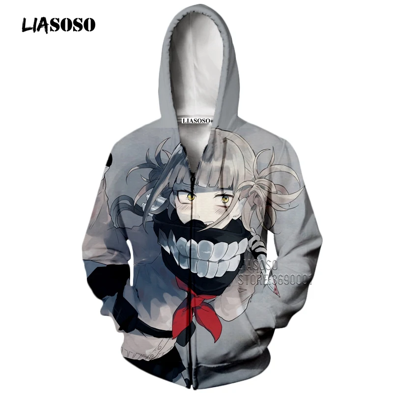 LIASOSO 3D принт для мужчин Аниме Boku no Hero Academy Dabi Fumikage Tokoyami Tsuyu Asui шото Тодороки толстовка на молнии X2320