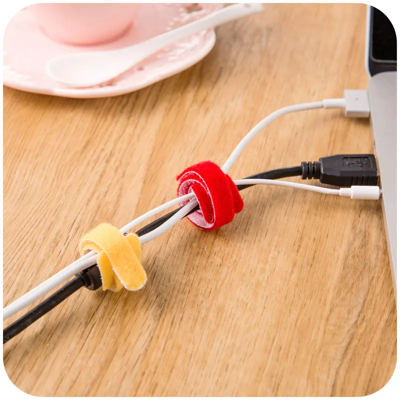 25 шт./лот организация для стола Милая кошка цветная петля кабельная стяжка 15 см