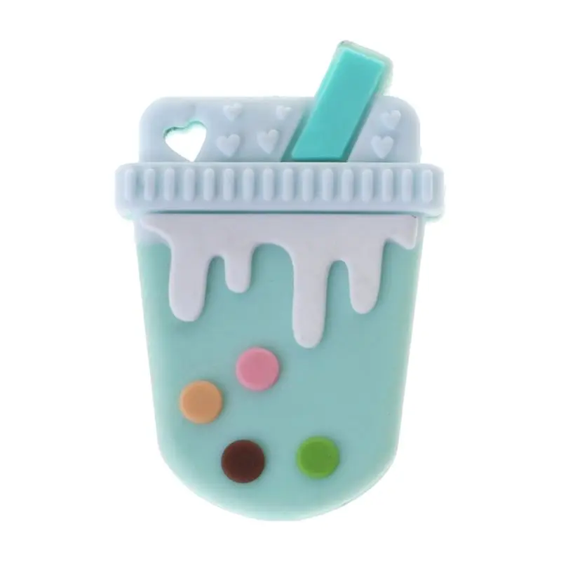 84 Green Silicone Beads DIY Teething Baby Teether Milky Tea Cute Oral Care Bite Chew Newborn Safe Food Grade Crafts Pendant Necklace - Цвет: 84 Green