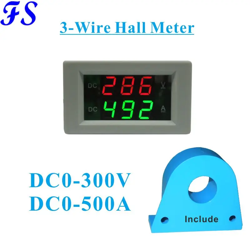 Датчика Холла метр DC 0 300V 500A Вольтметр Амперметр постоянного тока переменного