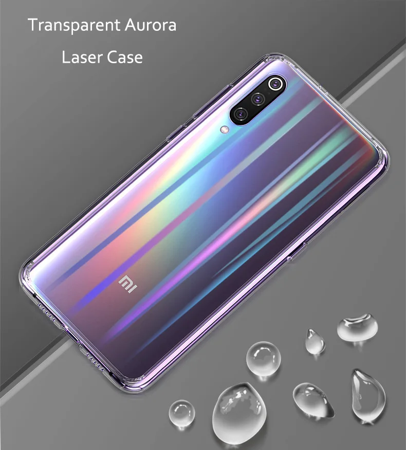 Роскошный градиентный стеклянный чехол для Xiaomi Mi9 Mi9 чехол тонкий прозрачный Aurora Laser Coque чехол для Xiaomi 9 чехол для телефона Capa