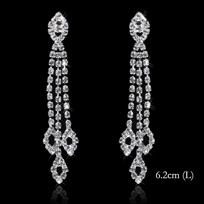 Style 21 BLIJERY, сверкающие серебряные серьги со стразами, Длинные свадебные серьги для женщин, свисающие серьги невесты, вечерние ювелирные изделия - Окраска металла: Style 21