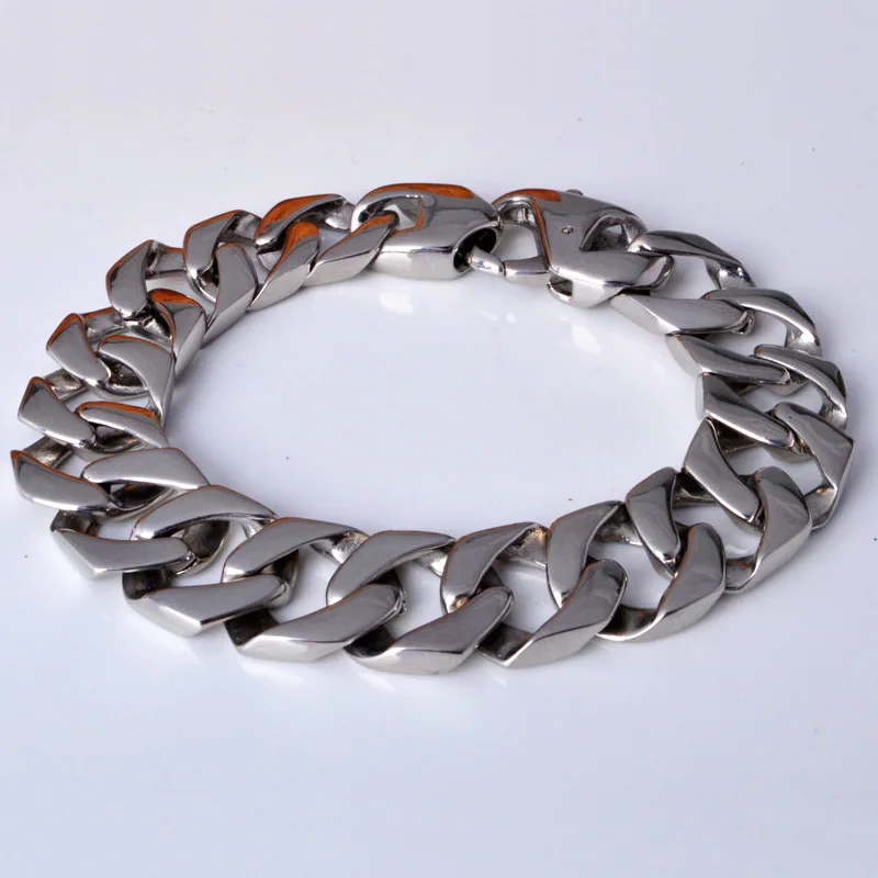 Модные мужские браслеты из натуральной титановой стали в стиле панк