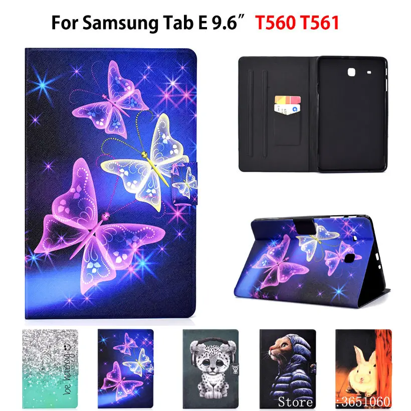 Чехол для Samsung Galaxy Tab E 9 6 &quotSM T560 T561 чехол планшета Модный из силикона с бабочкой