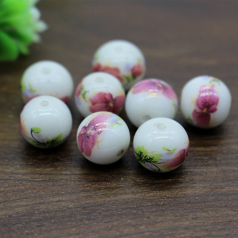 Цветок дизайн стеклянные бусины лунный камень 10 мм Bijoux части бисера Diy ювелирные