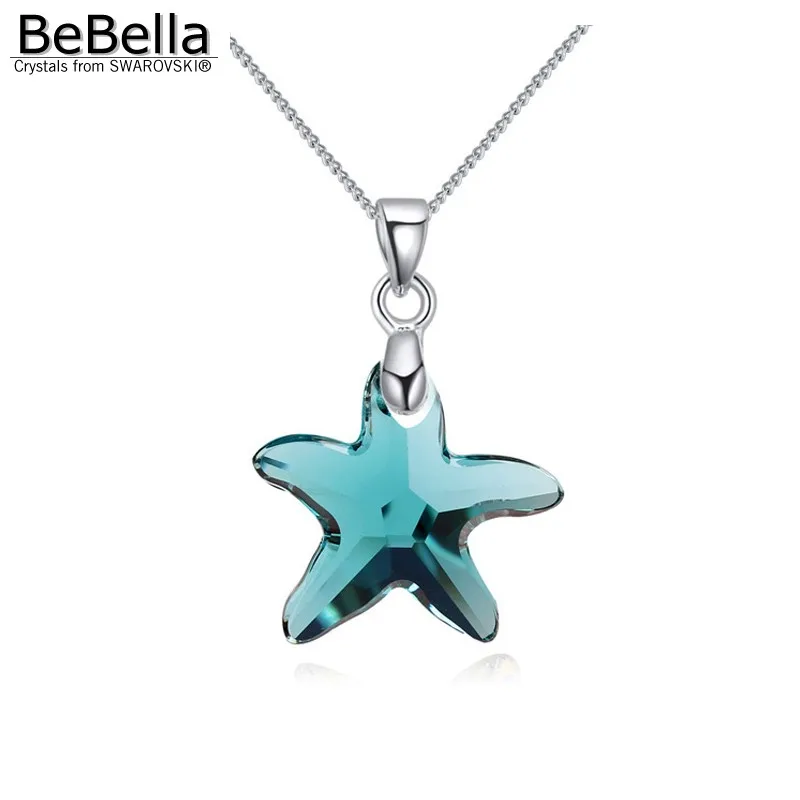 BeBella 4 вида цветов кулон с кристаллами морской звезды ожерелье Swarovski модные