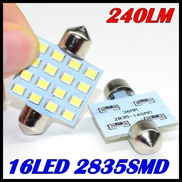 

100 шт./лот гирлянда led Купол свет C5W 16led 2835 прибор для поверхностного монтажа для чтения свет festoon C5W 31 мм 36 мм 39 мм 42 мм авто led свет Бесплатная до...