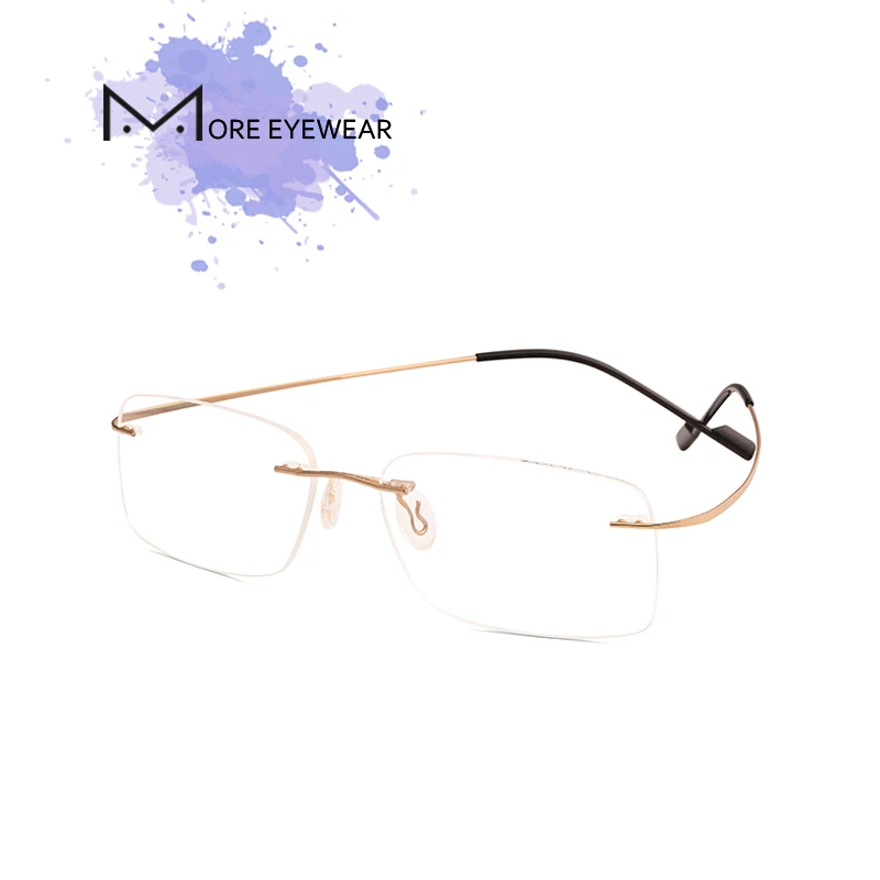 019/021 Men Rimless Glasses Frame Prescription Eyeglasses Optical Lens Ultralight Vintage Titanium durable frame |