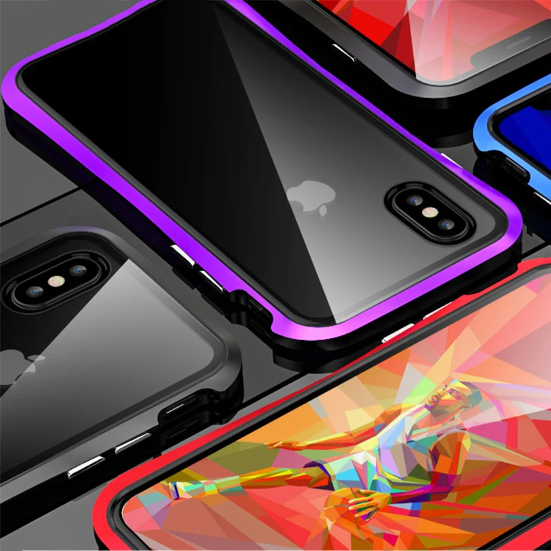 Для iPhone X XS MAX XR чехол Магнитная Адсорбция маленькая Талия алюминий металлический