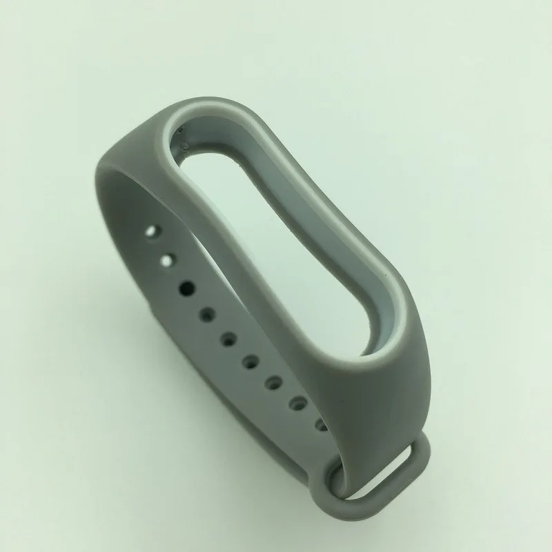 Силиконовый браслет для Xiaomi mi band 2 mi band 2 браслеты на ремешке двухцветные сменные браслеты для оригинальной mi band 2 - Цвет: Grey with White
