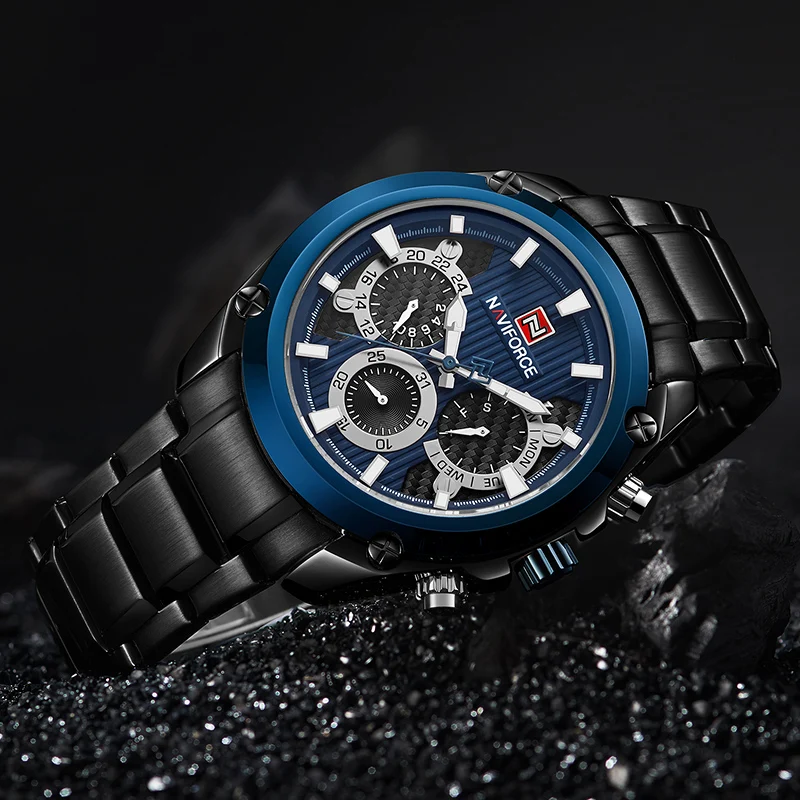 Часы NAVIFORCE мужские модные спортивные многофункциональные кварцевые полностью