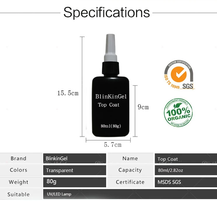 BlinkinGel 250 мл долговечные УФ-приборы для микроскопа пальто база пальто УФ гель УФ-Базовое покрытие верхнее покрытие лак для ногтей Замачивание от геля