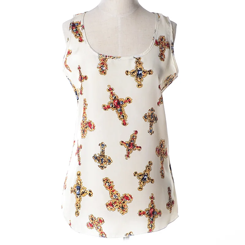 Women floral print Vest crop tops16 colors camisas femininas O neck sleeveless loose shirts casual clothing | Женская одежда