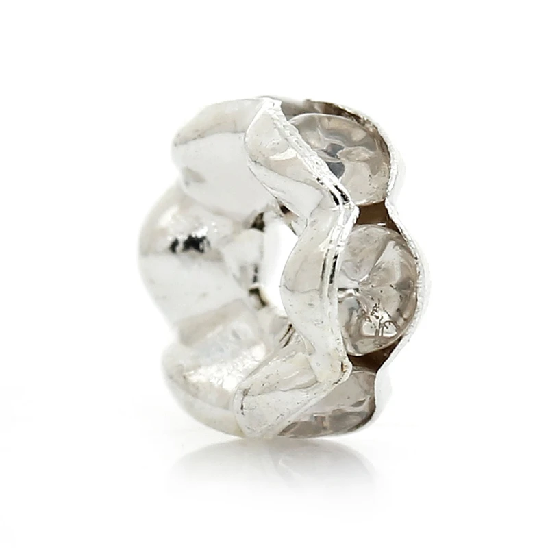 DoreenBeads 100 Серебряный цвет рондели разделительные бусины 6 мм (B10185) yiwu | Украшения и