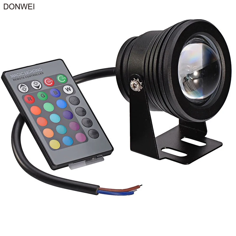 Подводное светодиодное освещение DONWEI с дистанционным управлением 12 В 10 Вт RGB