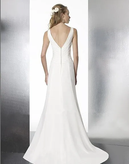 Бесплатная доставка шифон Линии имеет глубокий V декольте падения талия