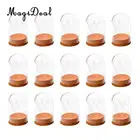 15x мини, из прозрачного стекла купольные формы полусфера крышка абажур кабошон с деревянная пробка для дома офиса Декор Стола