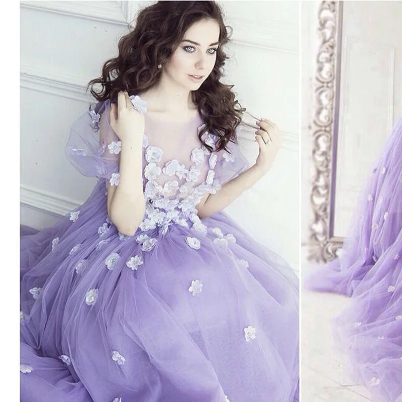 Robe De Soiree Цветочное платье для выпускного вечера Уникальный дизайн рукава в пол