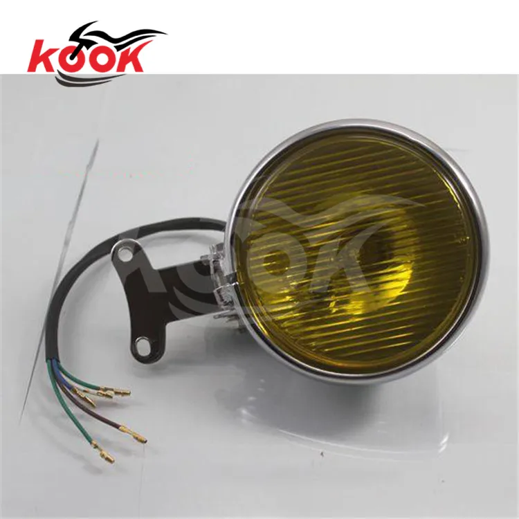 Мотоциклетная фара с высоким и низким лучом света в стиле ретро желтая лампа