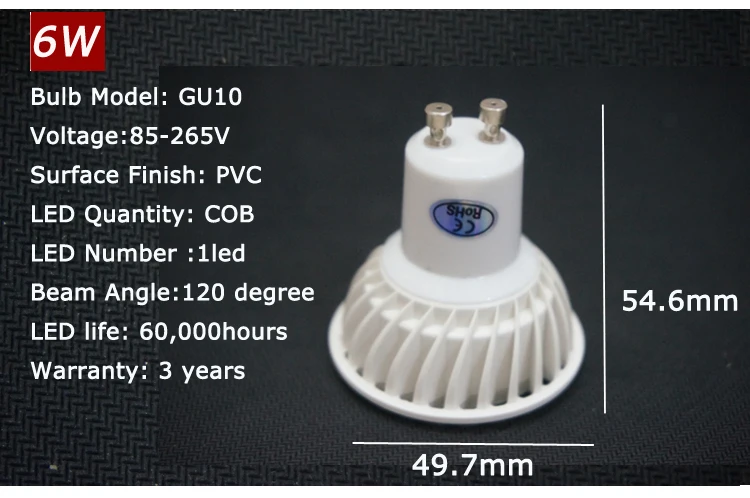 С регулируемой яркостью GU10 светодиодный cob Лампа AC 220 V 110 GU 10 Светодиодный