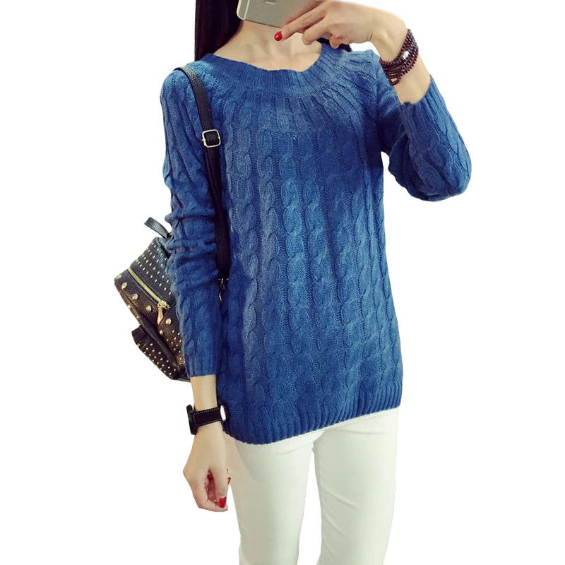 Winter Korean Women Sweaters Pullovers Students Bottoming Sweater Hedging Twist Loose Poncho Vestidos LXJ044 | Женская одежда
