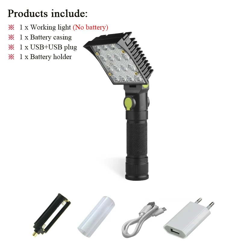 COB flashlight H 16 Светодиодный светильник-вспышка, usb флэш-светильник, перезаряжаемый фонарь, водонепроницаемый фонарь 18650, фонарь для кемпинга с магнитной ручкой, светильник-вспышка - Испускаемый цвет: COB flashlight H