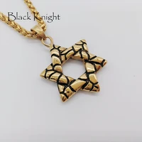 black knight hexagram david star pendant necklace stainless steeltantrism megan jewish star necklace fashion jewelry blkn0611