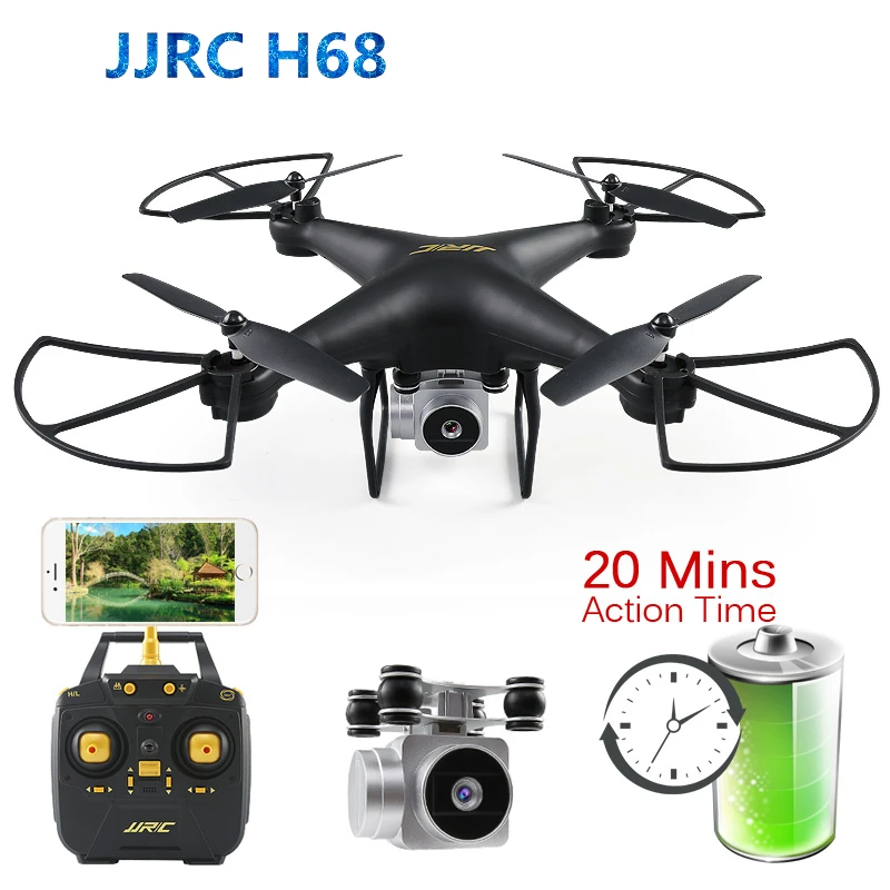 JJRC H68 Радиоуправляемый квадрокоптер с HD WiFi FPV камерой режим удержания высоты
