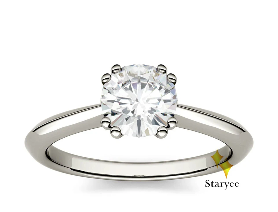 Настоящее 14 к белое золото Пара Кольца для влюбленных Свадьба 1.0CT Сертифицированный GH VVS его и ее наборы обручальных колец для женщины мужчины подарок