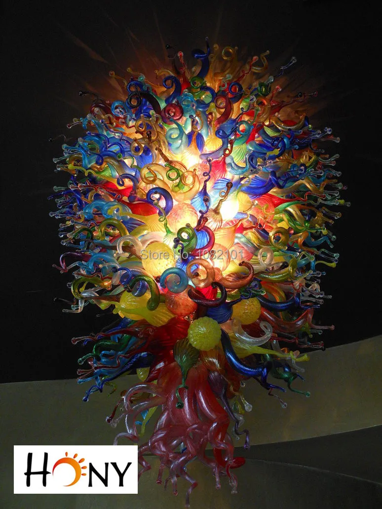 

Free Shipping Foyer Deco Handmade Art Glass Lighting Murano Glass Chandelier