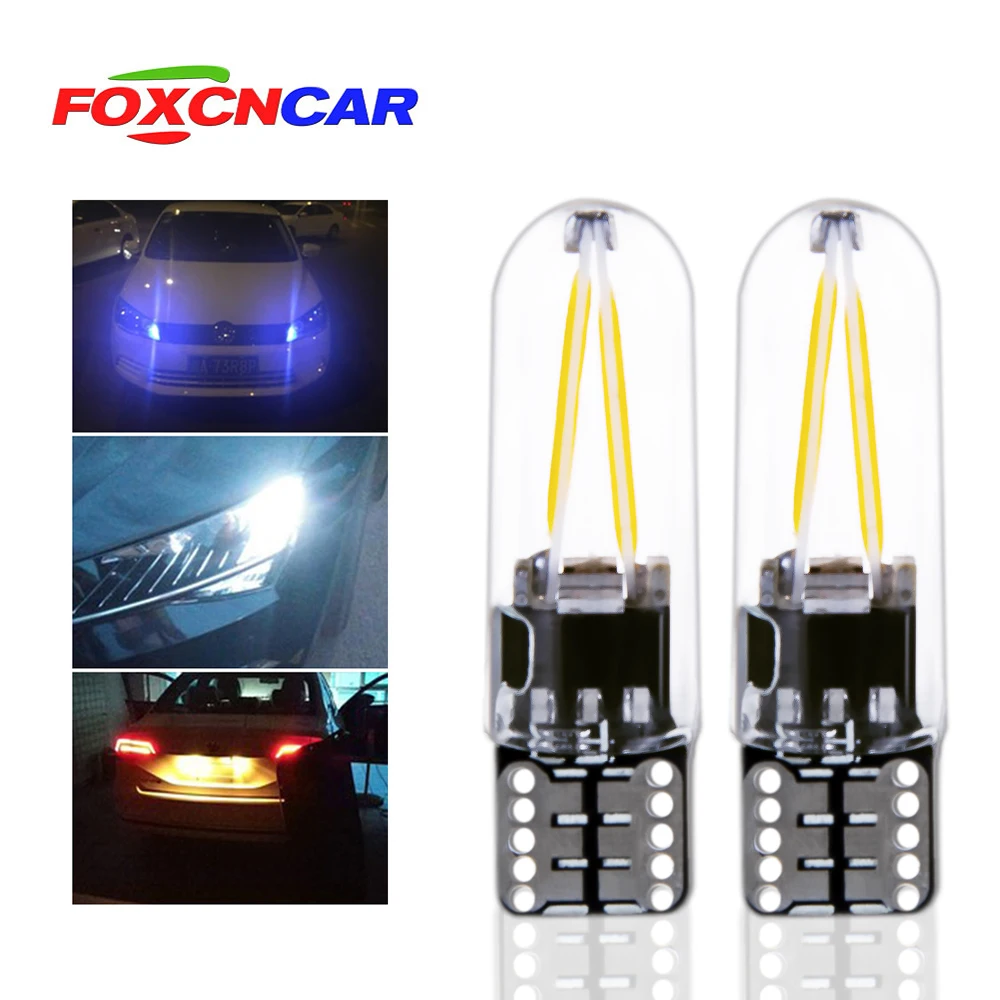 2x LED t10 w5w motorcylce light led filament car motor scooter clearance license plate instrument lamp parking bulb 12V ambient |