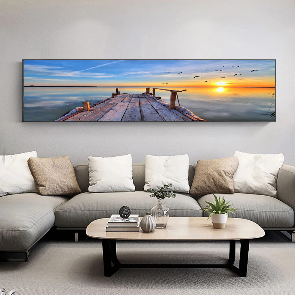 

Sunset Landscape Wall Paintings Print On Canvas Art Prints Realist Posters And Prints Wall Pictures For Bed Room Wall Decoration