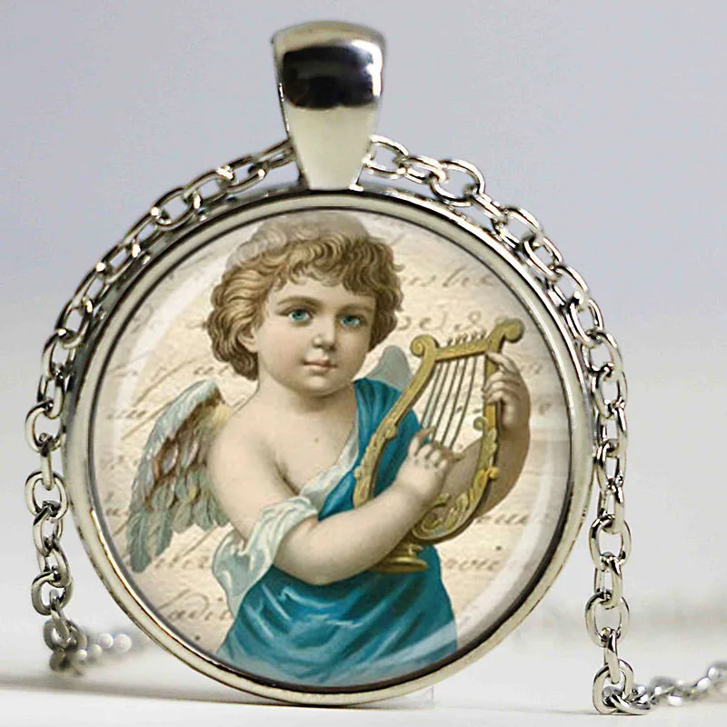 Ожерелье в стиле Анхеля Музыкальная подвеска с крыльями ангела религиозное