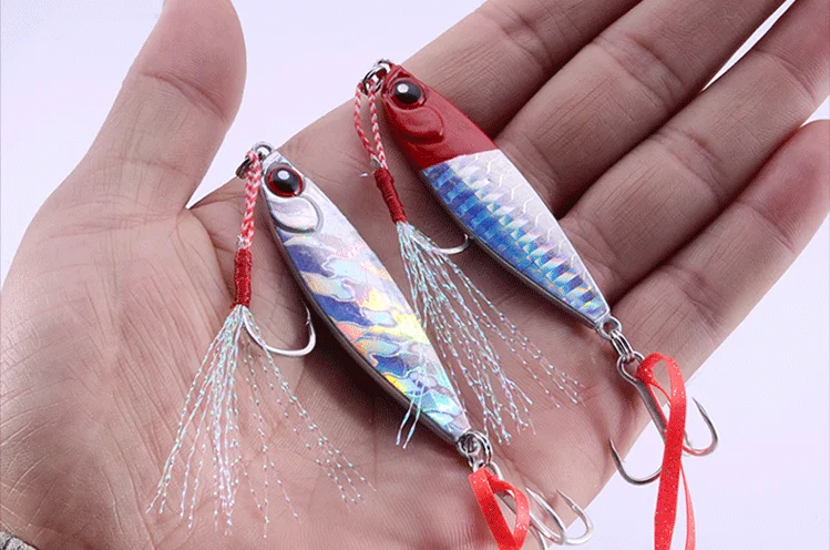 

Fishing Artificial Lures Blade Plate Jigs Shore Cast Jigging Metal Bait Ocean Fishing Long Shot Glow 10g 20g
