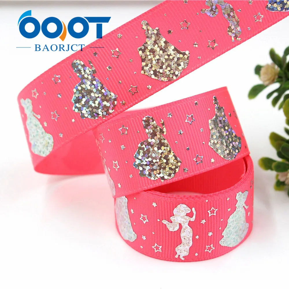 OOOT BAORJCT G-18609-421 25 мм 10 ярдов Лазерная Серебряная мультяшная любовь печатная