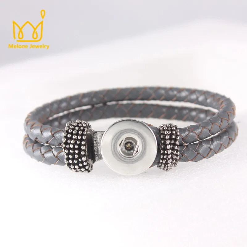 Браслет из 100% натуральной кожи с серебристыми кристаллами нержавеющей стали 316L |