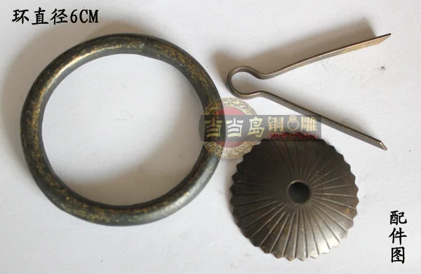 60 мм китайская антикварная мебель бронзовая медная живая ручка классическое