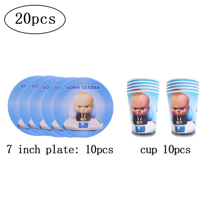 20pcs A set С рисунком из мультфильма для маленьких Boss День Рождения украшения шарики комплект вечерние поставки Baby Shower вечерние поставки с днем рождения воздушные шары - Цвет: 20pcs A set