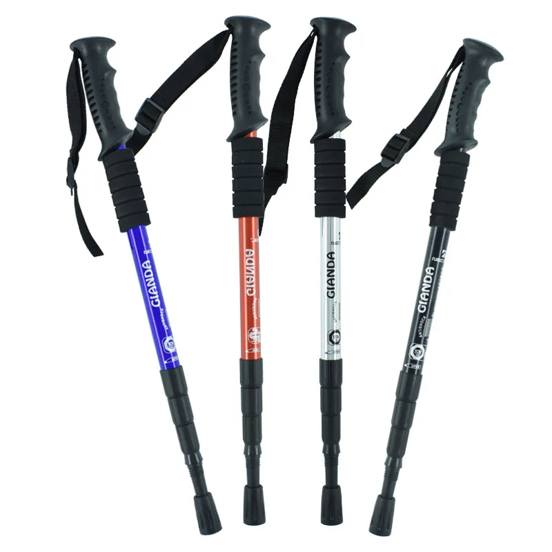 Прямой захват трость Сверхлегкий 4 регулируемая для похода высокое качество