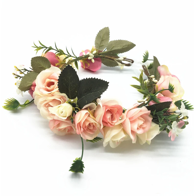 Корона с розами для женщин и девочек аксессуары волос цветочный венок ободок