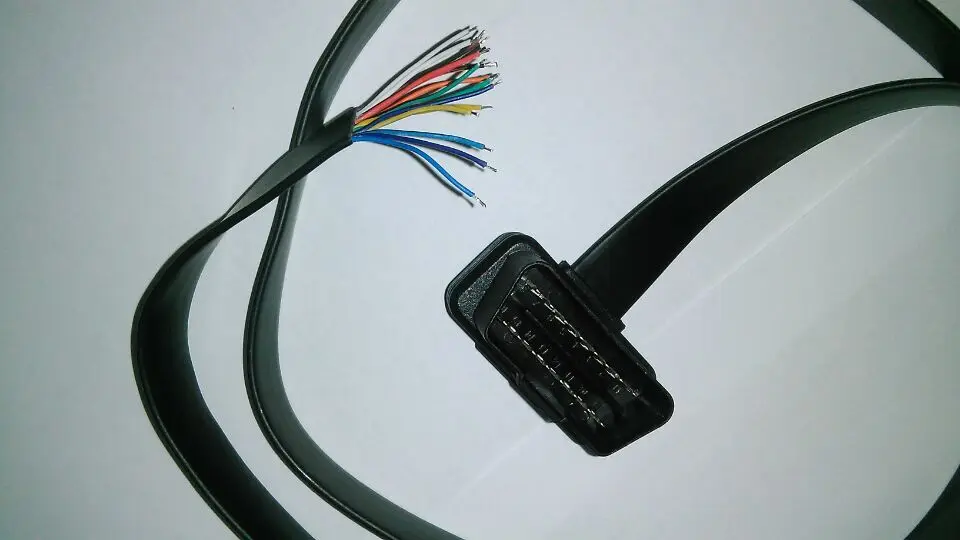 Заводская цена Горячая 1 м OBD2 OBD-II 16 Pin плоский тонкий мужской удлинитель