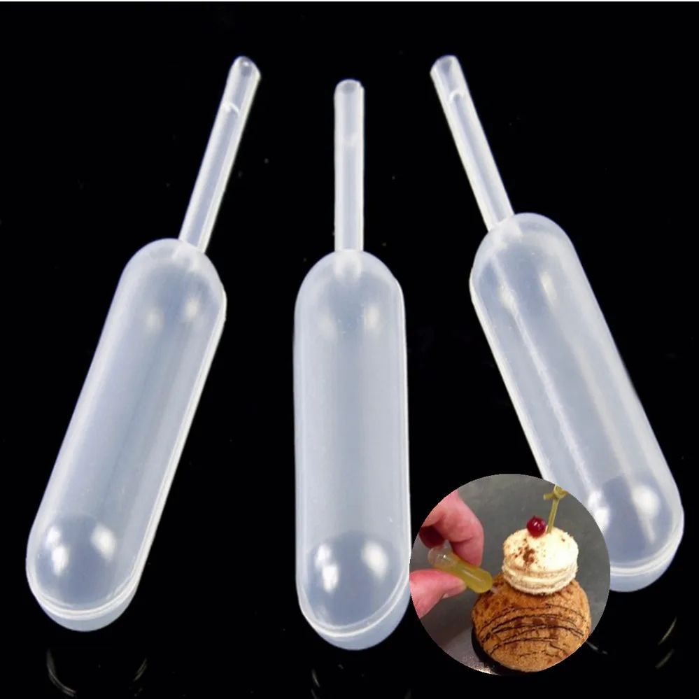 

100pcs Plastic Squeeze 4ml Transfer Pipettes Dropper For Cupcake Ice Cream