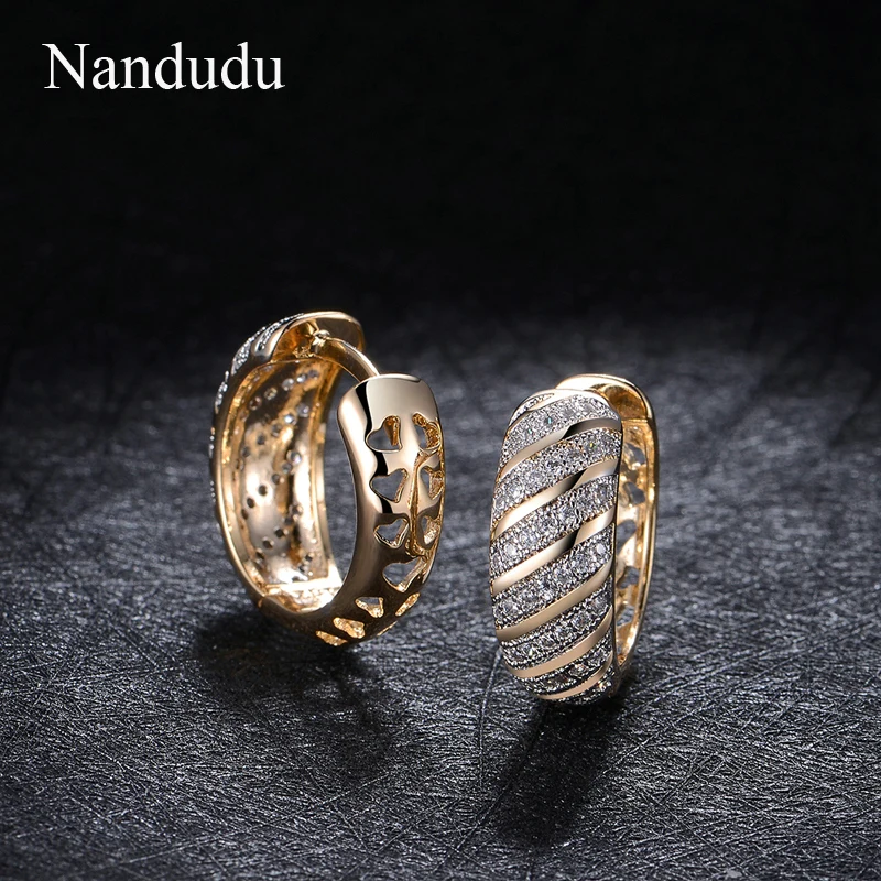 Nandudu Mini Hoop Earrings Delicate Crystal Huggie Earring Fashion Women Female Jewelry Gift CE220 | Украшения и аксессуары