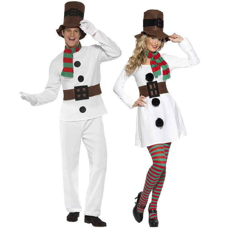 Толстовки для влюбленных пар Снеговик Костюмы косплея вечерние забавные платья