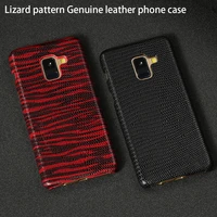 genuine leather phone case for samsung galaxy s8 s9 plus case lizard skin texture back cover for note 10 9 a5 a70 a8 j5 j7 2017