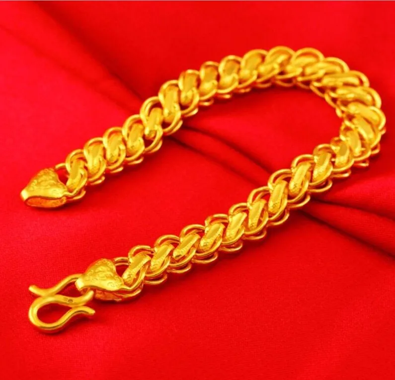 Браслет из желтого золота 24 карат тяжелый браслет с драконом 17 г новинка 999 |