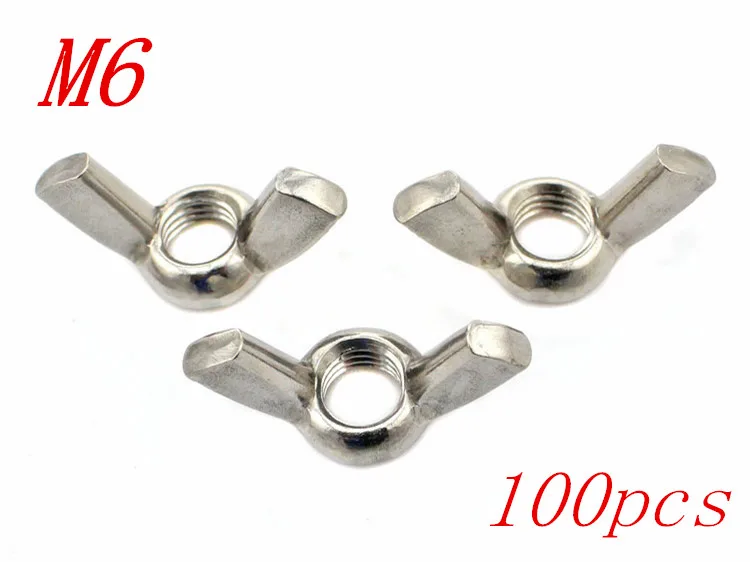

Metric M6 304 Stainless Steel Wing Nuts Butterfly Nuts 100pcs/Lot Free Shipping